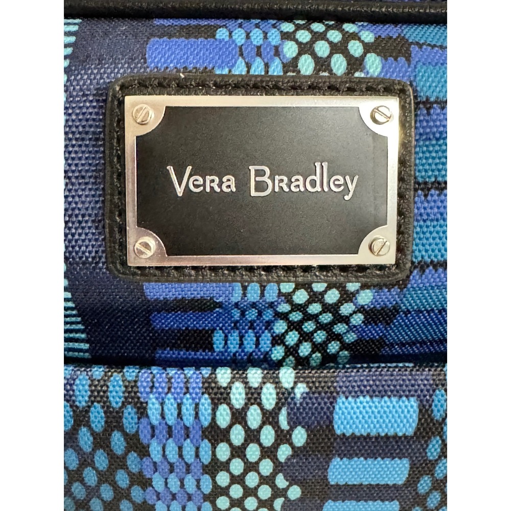 Vera Bradley Large Travel Bag Weekender Luggage Blue Pattern - Picture 2 of 13